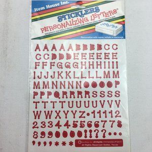 Sticklers Personalizing Letters Stickers Red Craft Scrapbook Journal